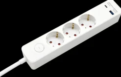 Sartano 3 stikdåse med USB og afbryder| Stikdåser