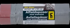 Affaldspose med snøreluk 20 L| Affaldsspande Og -Poser