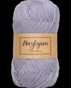 Akrylgarn 50 g - grå/lilla| Sy Og Strik