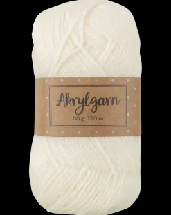 Akrylgarn 50 g - hvid| Sy Og Strik