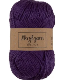 Akrylgarn 50 g - lilla| Sy Og Strik