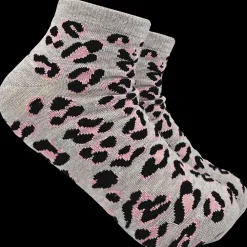 Designed FOR YOU Ankelsokker med leopardprint - Grå| Strømper Og Arbejdsstrømper