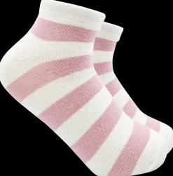 Designed FOR YOU Ankelsokker stribet - hvid og rosa| Strømper Og Arbejdsstrømper