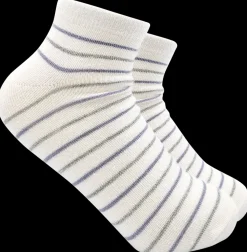 Designed FOR YOU Ankelsokker stribet - hvid, grå og lilla| Strømper Og Arbejdsstrømper