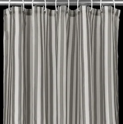 Sjöbo Home Badeforhæng 140 x 200 cm - Grå stribet| Badeværelsesartikler