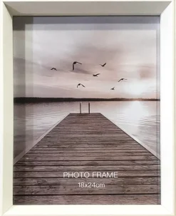 Billedramme hvid/natur - 18 x 24 cm| Billedrammer