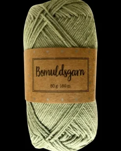 Bomuldsgarn 50 g - støvet grøn| Sy Og Strik