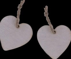 Bordkort hjerter af træ 12-pak| Festartikler|Nytårspynt