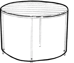 Bordovertræk H. 75 x Ø125 cm - sort| Overtræk