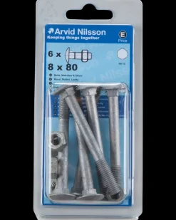 Arvid Nilsson Bræddebolt M8 x 80 mm 6-pak| Øvrige Monteringsbeslag