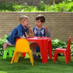 Børnebord med 4 stole| Bord- Og Bænksæt|Gynger, Legehuse Og Sandkasser