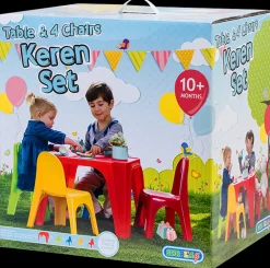 Børnebord med 4 stole| Bord- Og Bænksæt|Gynger, Legehuse Og Sandkasser