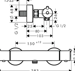 hansgrohe Brusearmatur Ecostat S - krom| Armaturer
