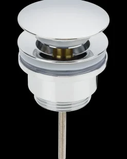 Bundventil med stor push-open 1 1/4" forkrom| Vaske