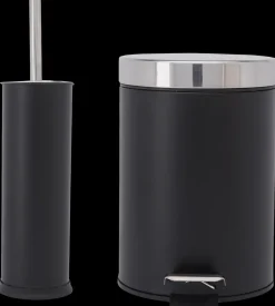Carlsbad Pedalspand 3 liter og toiletbørste sort| Badeværelsesartikler
