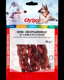 Chrisco Okse- og Kylling 80 g| Hundefoder, Kattemad Og Godbidder