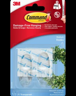 Command ™ Kroge med Strips - Transparent Mellemstore| Kroge Og Ophæng