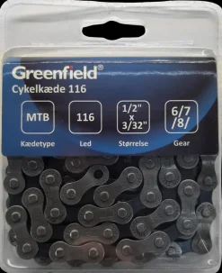 Greenfield Cykelkæde 6/7/8 gear 116 led| Kæder Og Kædeskærme