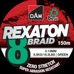 DAM Fletline 8 Braid 150 m 0,13 mm - grøn| Fiskestænger, Hjul Og Liner