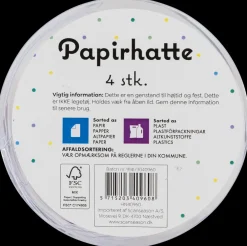 Disco papirhatte 4-pak| Festartikler|Nytårspynt