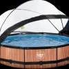 EXIT TOYS Pool Ø360x76 cm med pumpe og skærm - brun| Pool- Og Spatilbehør