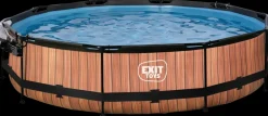EXIT TOYS Pool Ø360x76 cm med pumpe og skærm - brun| Pool- Og Spatilbehør
