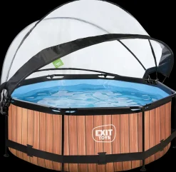 EXIT TOYS Pool Ø244x76 cm med pumpe og skærm - brun| Pool- Og Spatilbehør