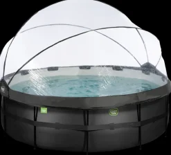 EXIT TOYS Pool Ø427x122cm med pumpe og skærm - Sort| Pool- Og Spatilbehør