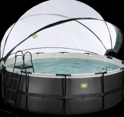 EXIT TOYS Pool Ø427x122cm med pumpe og skærm - Sort| Pool- Og Spatilbehør