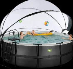 EXIT TOYS Pool Ø427x122cm med pumpe og skærm - Sort| Pool- Og Spatilbehør