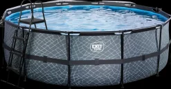 EXIT TOYS Pool Ø427x122cm med pumpe og skærm - Grå| Pool- Og Spatilbehør