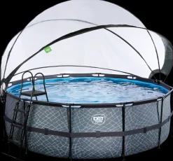 EXIT TOYS Pool Ø427x122cm med pumpe og skærm - Grå| Pool- Og Spatilbehør