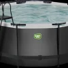 EXIT TOYS Pool Ø360x122cm med pumpe og skærm - sort| Pool- Og Spatilbehør