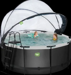 EXIT TOYS Pool Ø360x122cm med pumpe og skærm - sort| Pool- Og Spatilbehør