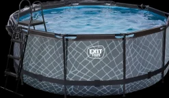 EXIT TOYS Pool Ø360x122cm med pumpe og skærm - Grå| Pool- Og Spatilbehør