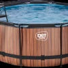 EXIT TOYS Pool Ø360x122cm med pumpe og skærm - Brun| Pool- Og Spatilbehør
