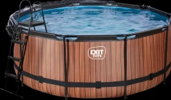 EXIT TOYS Pool Ø360x122cm med pumpe og skærm - Brun| Pool- Og Spatilbehør