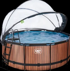 EXIT TOYS Pool Ø360x122cm med pumpe og skærm - Brun| Pool- Og Spatilbehør