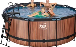 EXIT TOYS Pool Ø360x122cm med pumpe og skærm - Brun| Pool- Og Spatilbehør