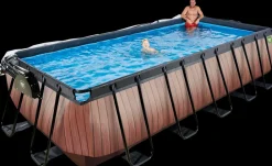 EXIT TOYS Pool 540x250x122cm med pumpe og skærm - Brun| Pool- Og Spatilbehør