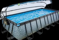EXIT TOYS Pool 540x250x122cm med pumpe og skærm - Grå| Pool- Og Spatilbehør