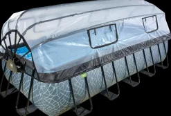 EXIT TOYS Pool 540x250x122cm med pumpe og skærm - Grå| Pool- Og Spatilbehør