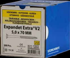 EXPANDET Spånskrue 5 x 70 mm TX20 200 stk.| Skruer