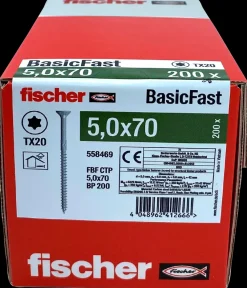 Fischer Spånskrue 5 x 70 mm TX20 200 stk.| Skruer
