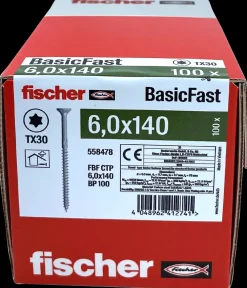 Fischer Spånskrue 6 x 140 mm TX30 100 stk.| Skruer