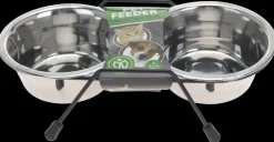 Foderbar med 2 skåle| Hundeskåle Og Katteskåle