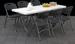 Foldestol sort kunststof| Klapstole Og -Borde|Havestole