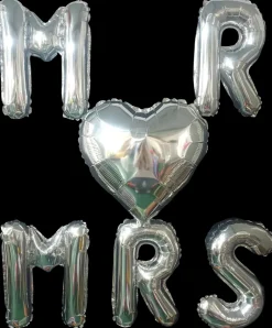 Folieballon 40 cm Mr&Mrs - Sølv| Festartikler