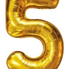 Folieballon Guld 86 cm - Nr 5| Festartikler|Nytårspynt