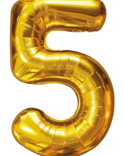 Folieballon Guld 86 cm - Nr 5| Festartikler|Nytårspynt